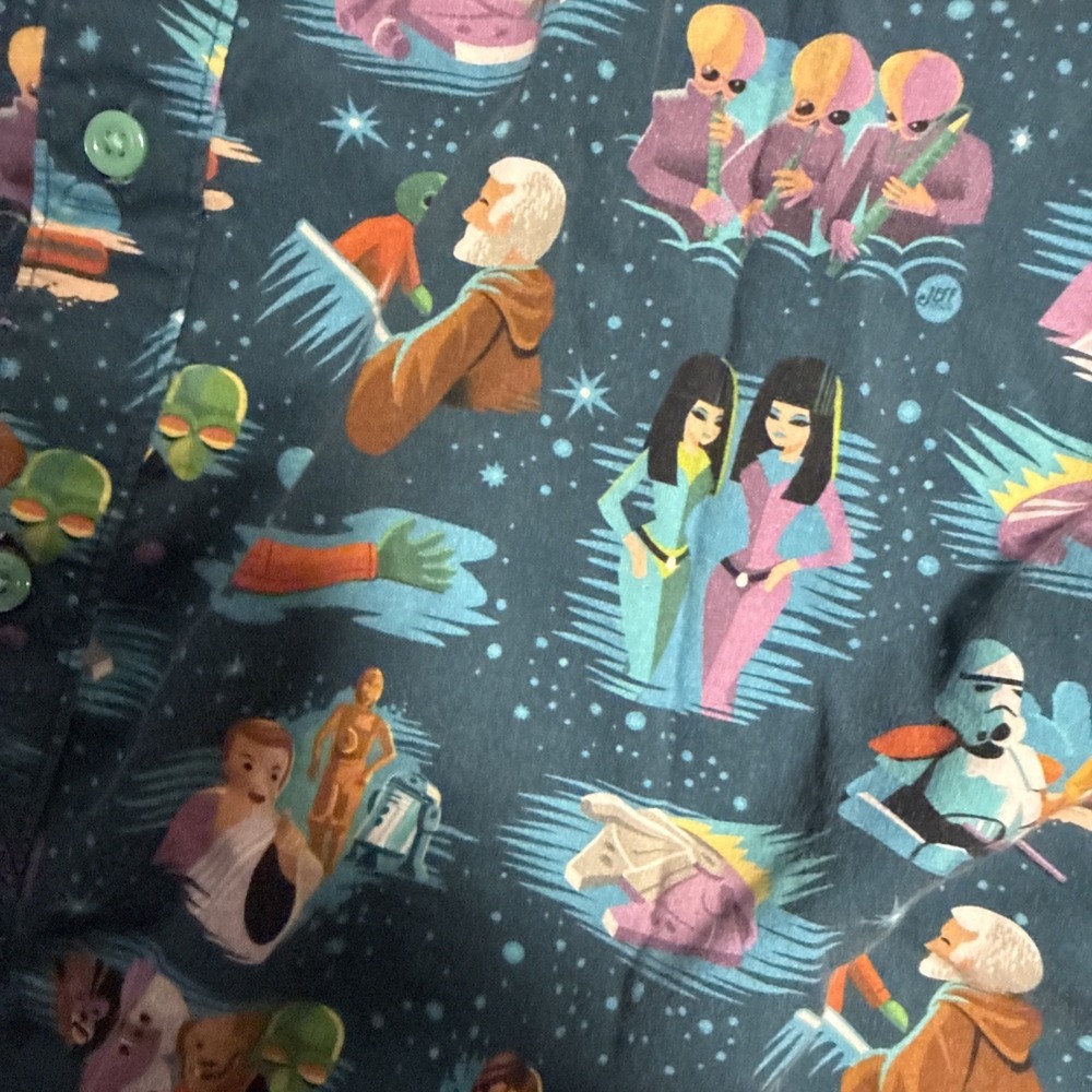 Disney Parks Star Wars Jeff Granito XL Tiki Camp Shirt Mos Eisley Cantina - Picture 5 of 5